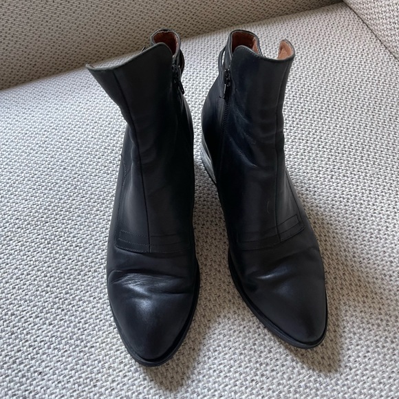 Jeffrey Campbell Black Genuine Leather Ankle Boot with Clear Heel - Picture 3 of 11